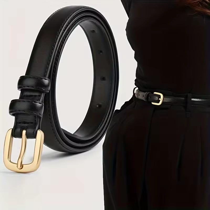 Ceinture de mode décontractée avec un style simple et haut de gamme, ceinture à boucle ardillon à double boucle adaptée à un usage quotidien.