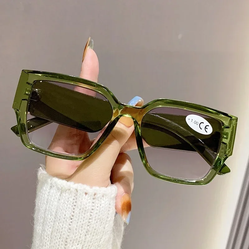 Lunettes de lecture à monture carrée pour femmes, nouvelle mode, monture surdimensionnée neutre, haute définition, Anti-lumière bleue, presbytie