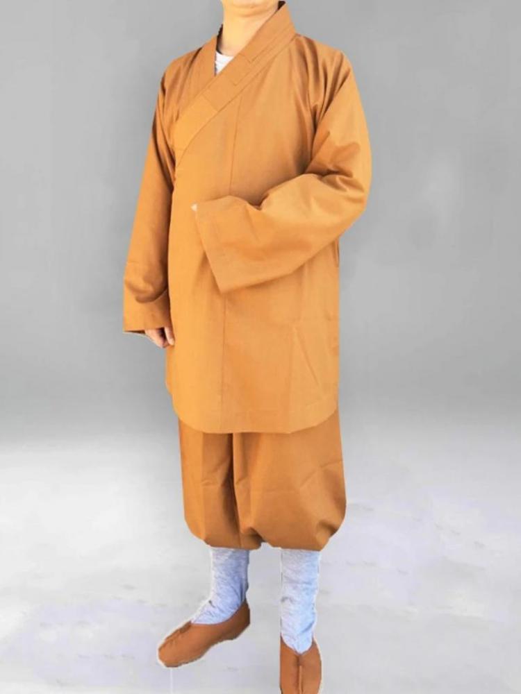 Ensemble de moine bouddhiste le plus vendu de 2025! Robe et pantalon en coton mercerisé – Anti-rides et respectueux de la peau pour le yoga/température