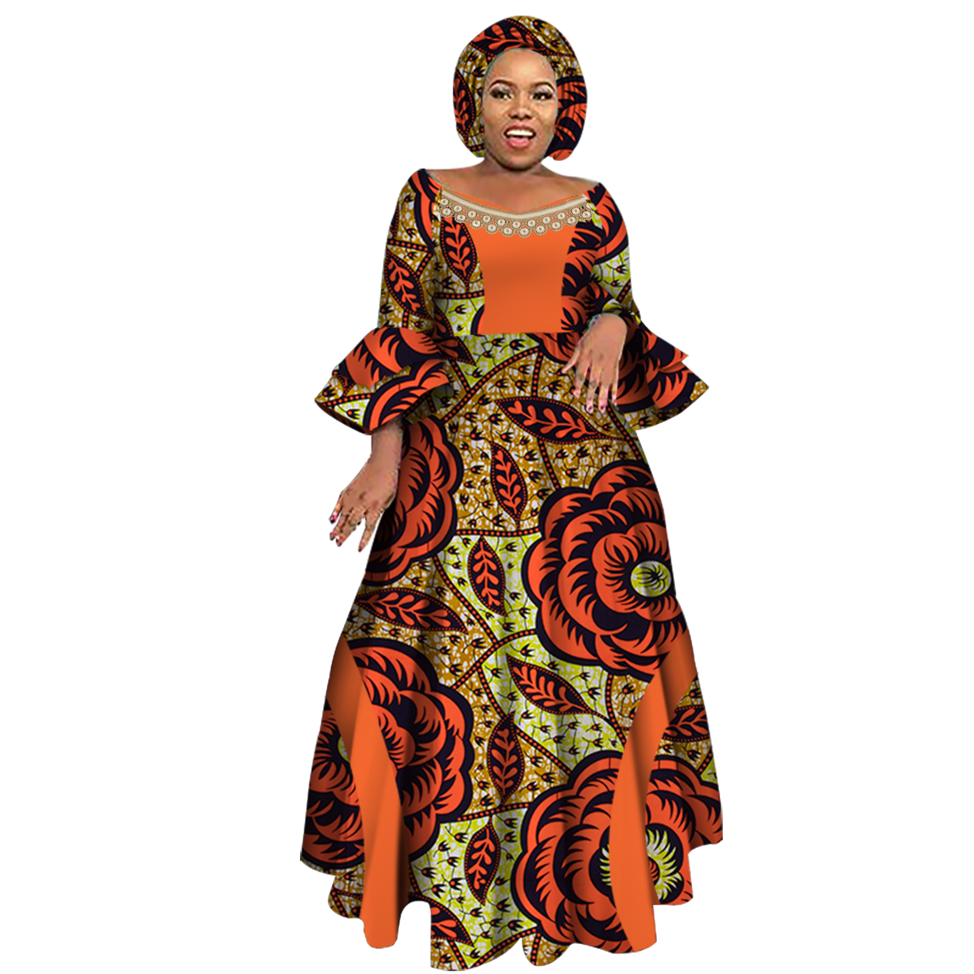 Robes à manches longues pour femmes, pour fêtes, mariages, occasions décontractées, rendez-vous, robes africaines Dashiki, robes africaines pour femmes WY3819