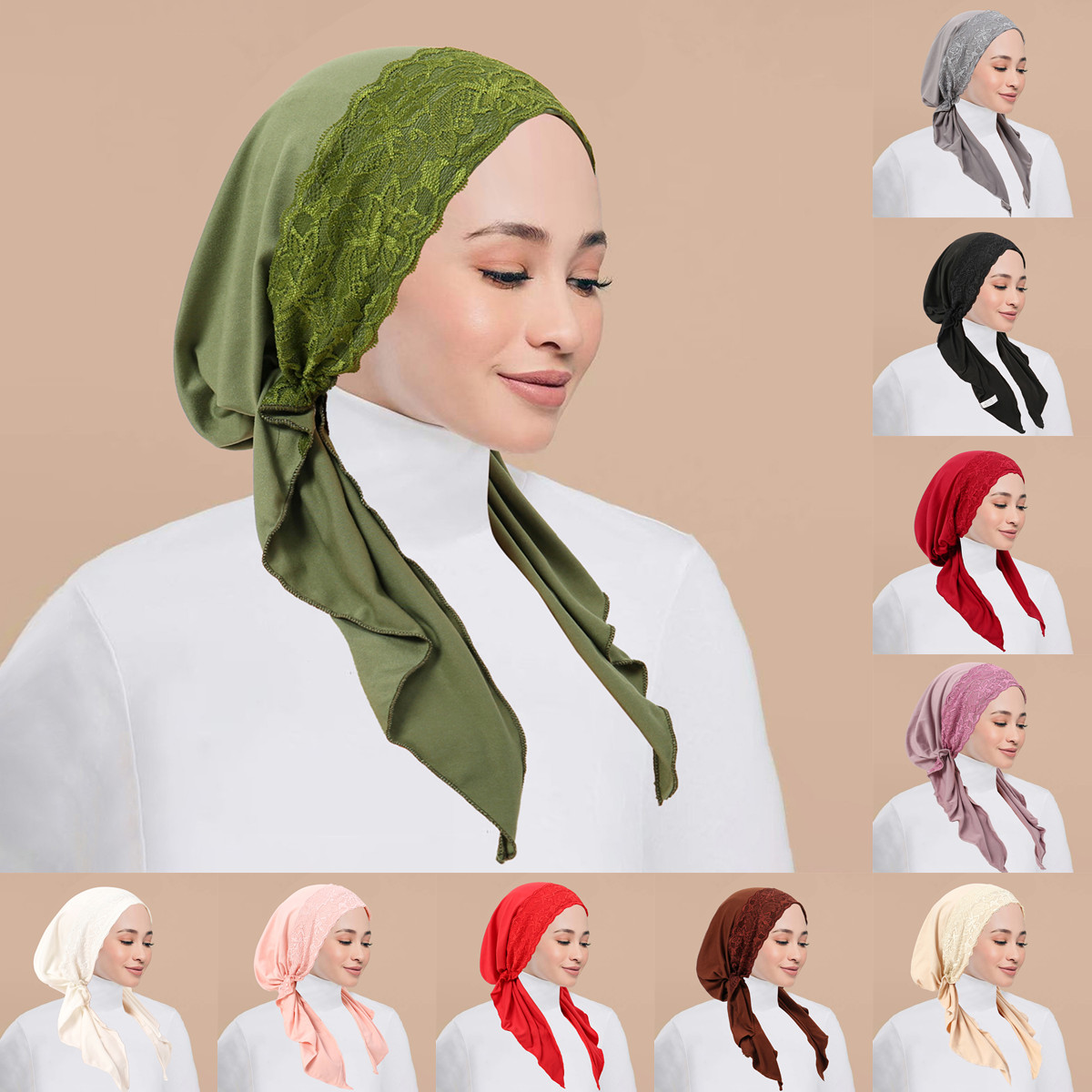 Nouveau couleur unie pré-attaché Hijab enveloppement foulard chapeaux musulman Turban Bonnet pour femmes chapeau intérieur mode femme Turbans casquettes