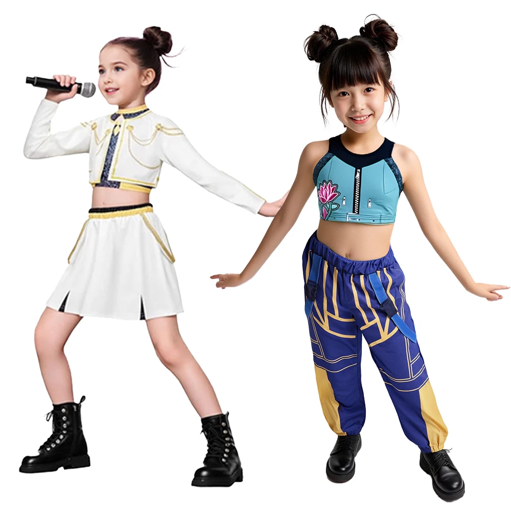 Ensemble de costumes de Cosplay du Film animé Zoey pour filles, vêtements de jeu de rôle de groupe idole k-pop, vêtements de spectacle sur scène de carnaval d'halloween