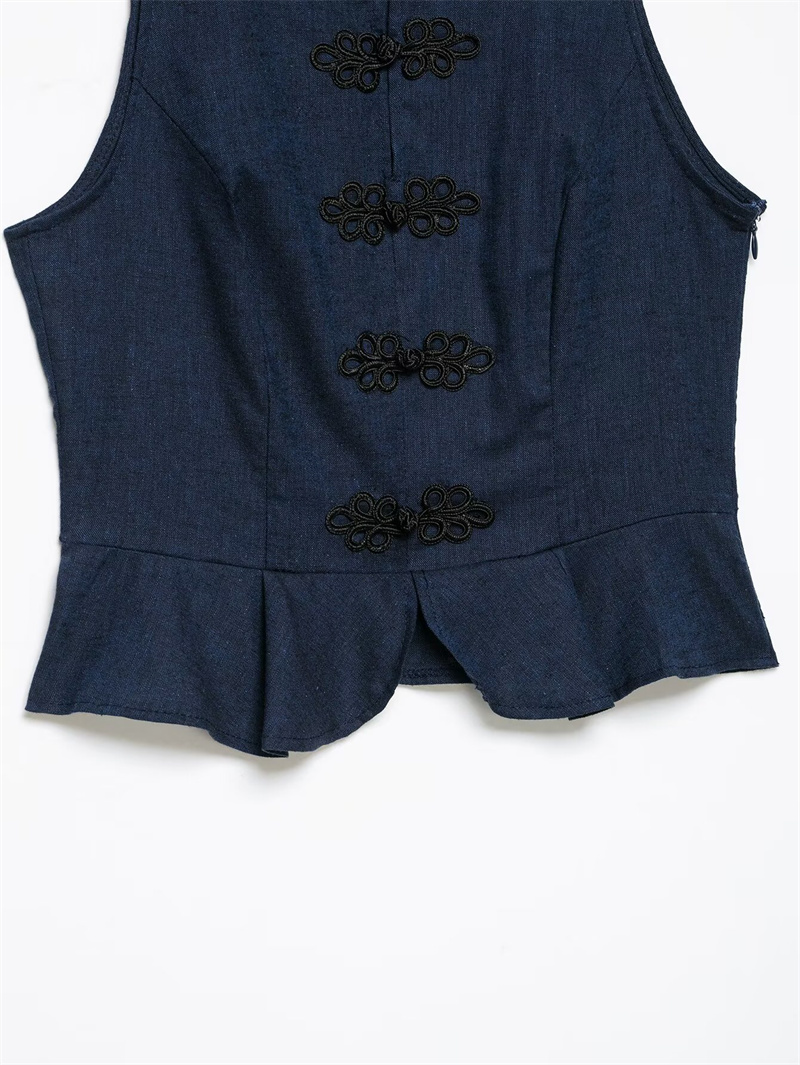 Chemisier Femme 2026 Nouvelle Collection Été Sans Manches avec Nœud et Ourlet Court, Élégant, Chic, Original et Polyvalent