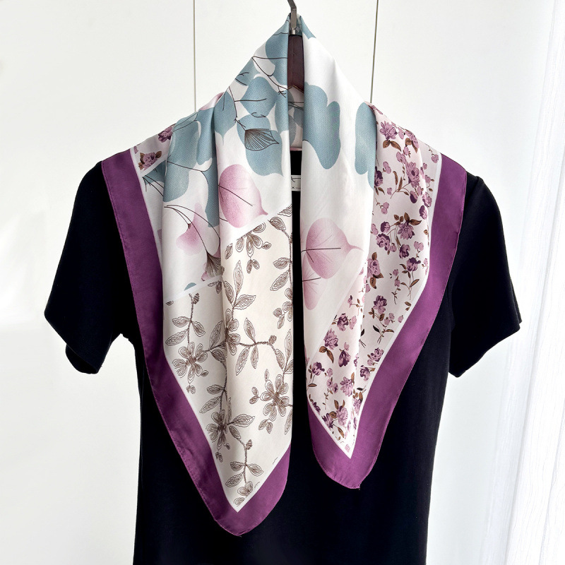 Écharpe carrée tendance en satin doux imitation soie pour femme, foulard de luxe, bandana, hijab, châle élégant pour la plage