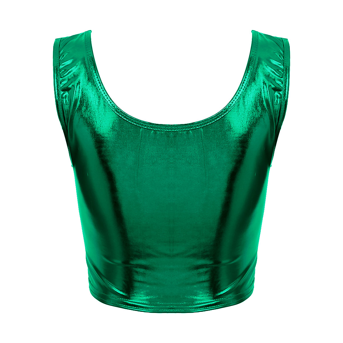Chemisier métallique brillant à encolure dégagée pour femmes, chemisier en glaçure, haut court, glaçure, précieux, Wlwear, soirée séparés ante, mode féminine