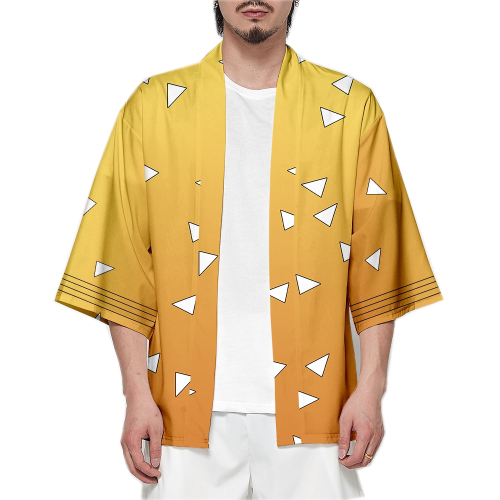 Cardigan Kimono rose pour femmes, personnage d'anime Kamade Zezeko, manteau d'été Kamado Tanjirou vert noir à carreaux pour hommes, manteau Haori japonais