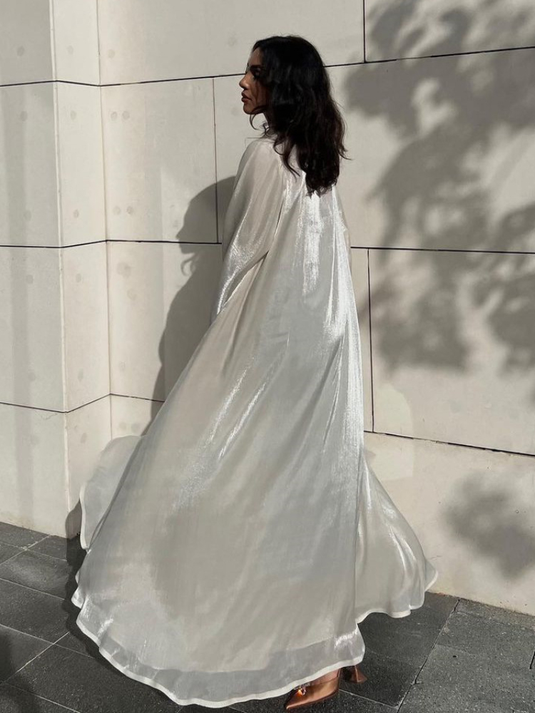 Eid soyeux Abayas pour femmes musulman Jalabiya Ramadan Robe bouton manches Ramadan Caftan robes de soirée Robe Largo Cardigan