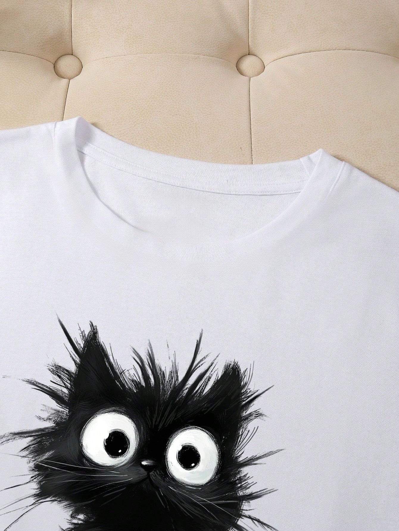 2025 nouveau femmes mignon chat motif graphique à manches courtes T-Shirt col rond décontracté T-Shirt hauts Cool imprimé femmes t-shirts