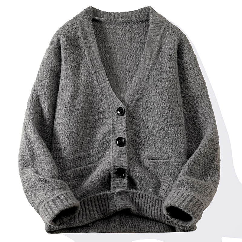 Cardigan en tricot à boutons pour hommes, manteau de finition, Streetwear, sweat-shirt, col en V, pull à la mode, veste en tricot, chemise à manches longues