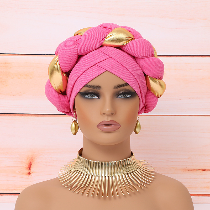 Turban Africain en Grande Tresse artificiel astique pour Femme, Bonnet de ix, Pièce de Sauna