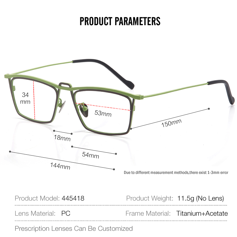 Carré hommes pur titane lunettes cadre nouvelles femmes fête coloré rétro optique Prescription lunettes lunettes myopes lunettes