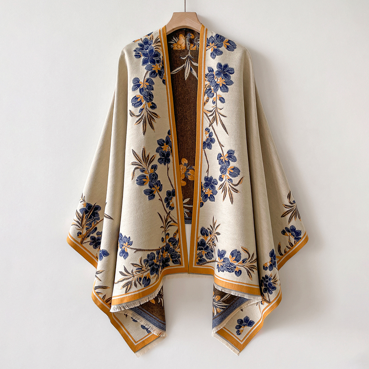 Châle chaud en Imitation cachemire pour femmes, cape de Style ethnique, foulards à la mode, imprimé Floral, résistant au froid et au vent
