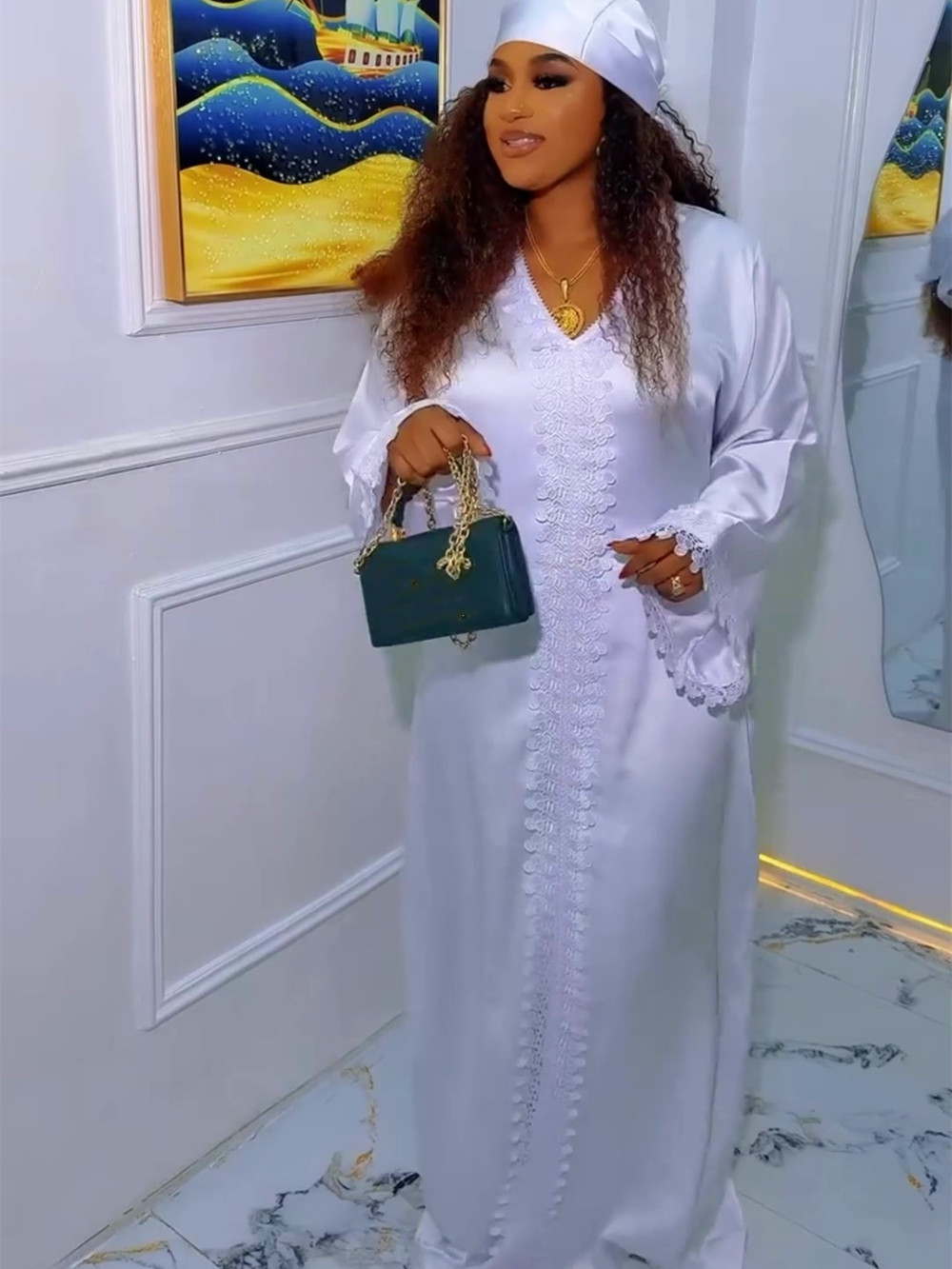 Abayas pour femmes Dubaï Mode musulmane africaine Caftan Marocain Robes de soirée Satin Boubou Robe Djellaba Femme 2026