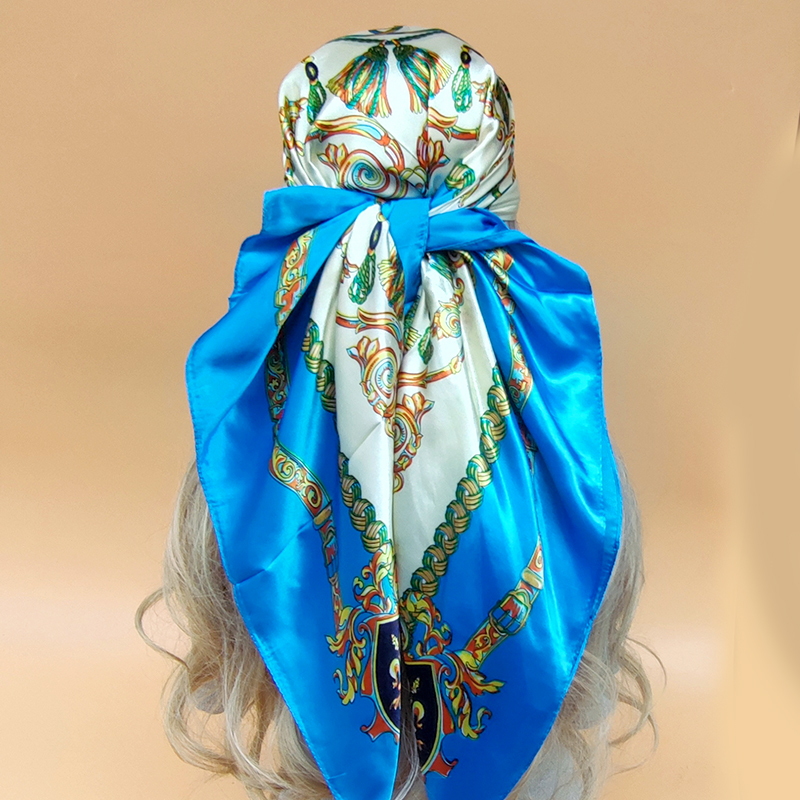 Écharpe carrée de luxe pour femmes, écharpe de sauna de plage, écharpes de protection solaire, design à la mode, les quatre saisons, châles populaires, injHijab, 90x90cm, nouveau