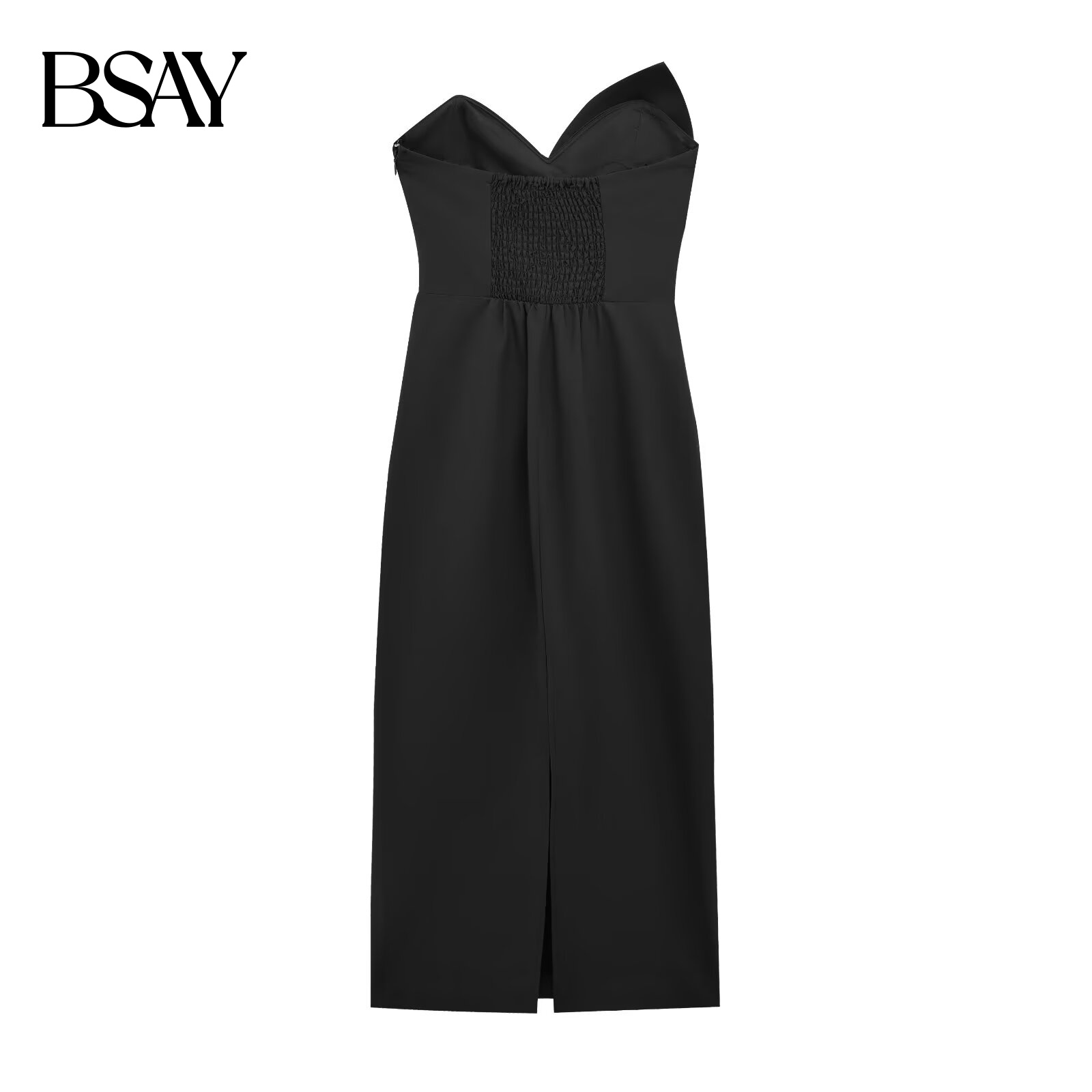 BSAY robe pour femmes mode été nouveau dos nu côté fermeture éclair nœud sans bretelles fête d'anniversaire Mini a-ligne Chic femme vêtements de soirée