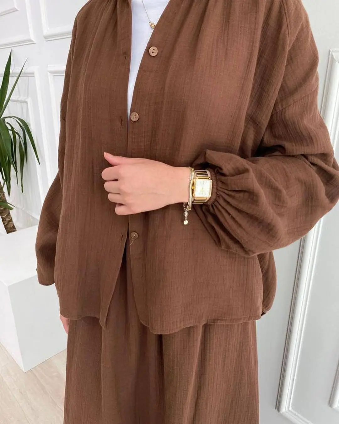 Ensemble chemise et jupe à manches longues pour femmes musulmanes, 2 pièces, Eid, élégant, Abaya, Dubaï, Turquie, islamique, décontracté, couleur unie, document, mode