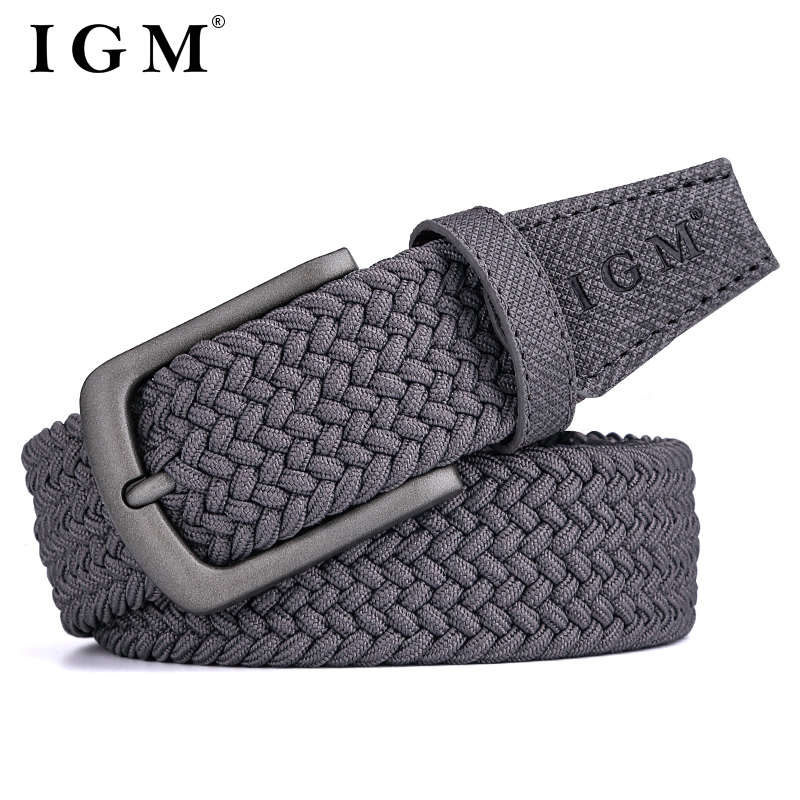 Mode hommes aiguille boucle ceinture toile pantalon jean stretch denim hommes ceinture tressée