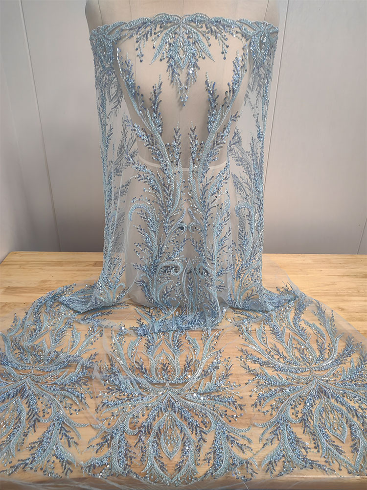 Tissu en dentelle Tulle perlé fantastique pour robes de soirée, robe formelle en dentelle avec paillettes, matériel en dentelle à faire soi-même, Fe0131, 2024