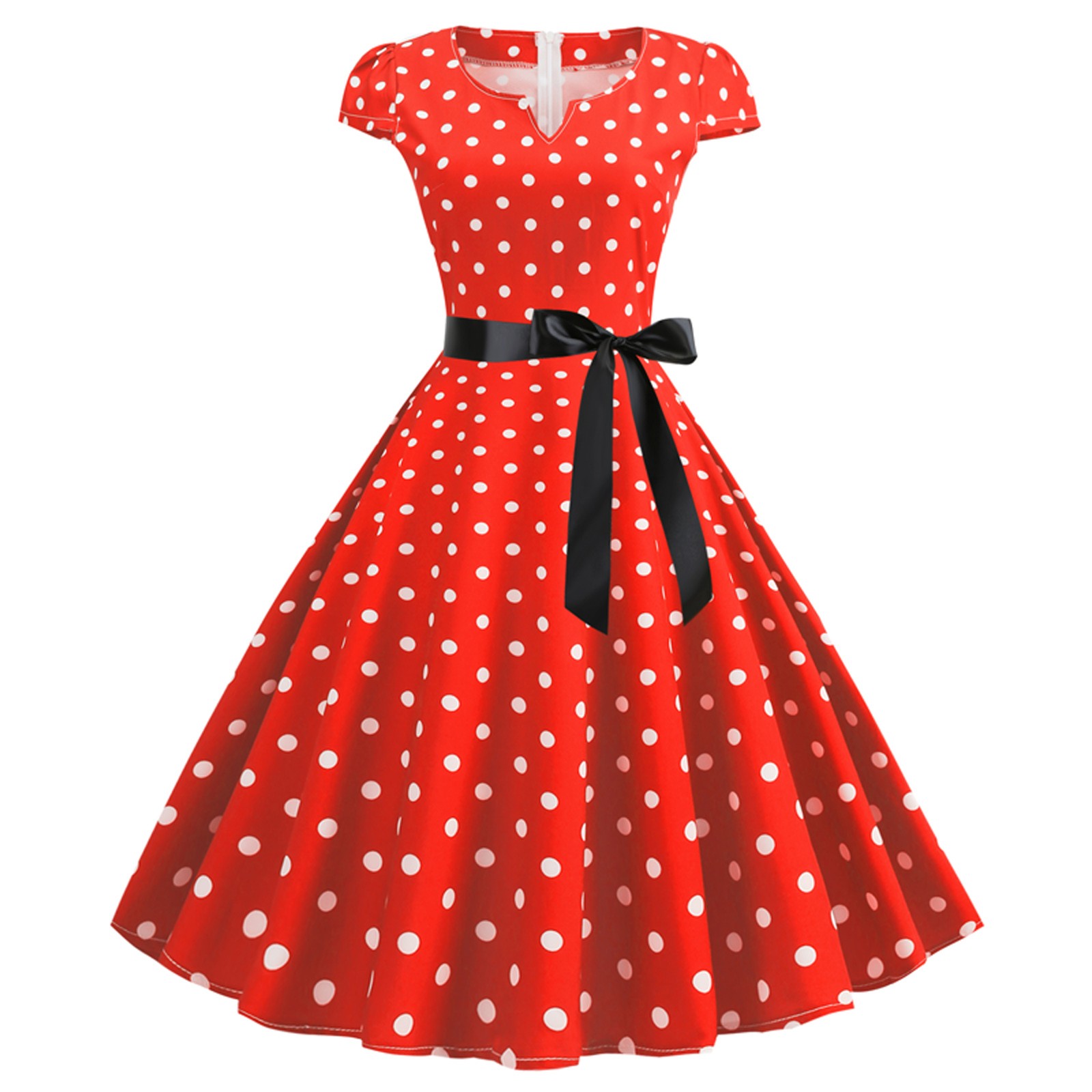 Femme robes rétro Audrey Hepburn années 1950 60 Rockabilly à pois imprimé nœud papillon Pinup Robe de bal Robe de soirée Robe robes