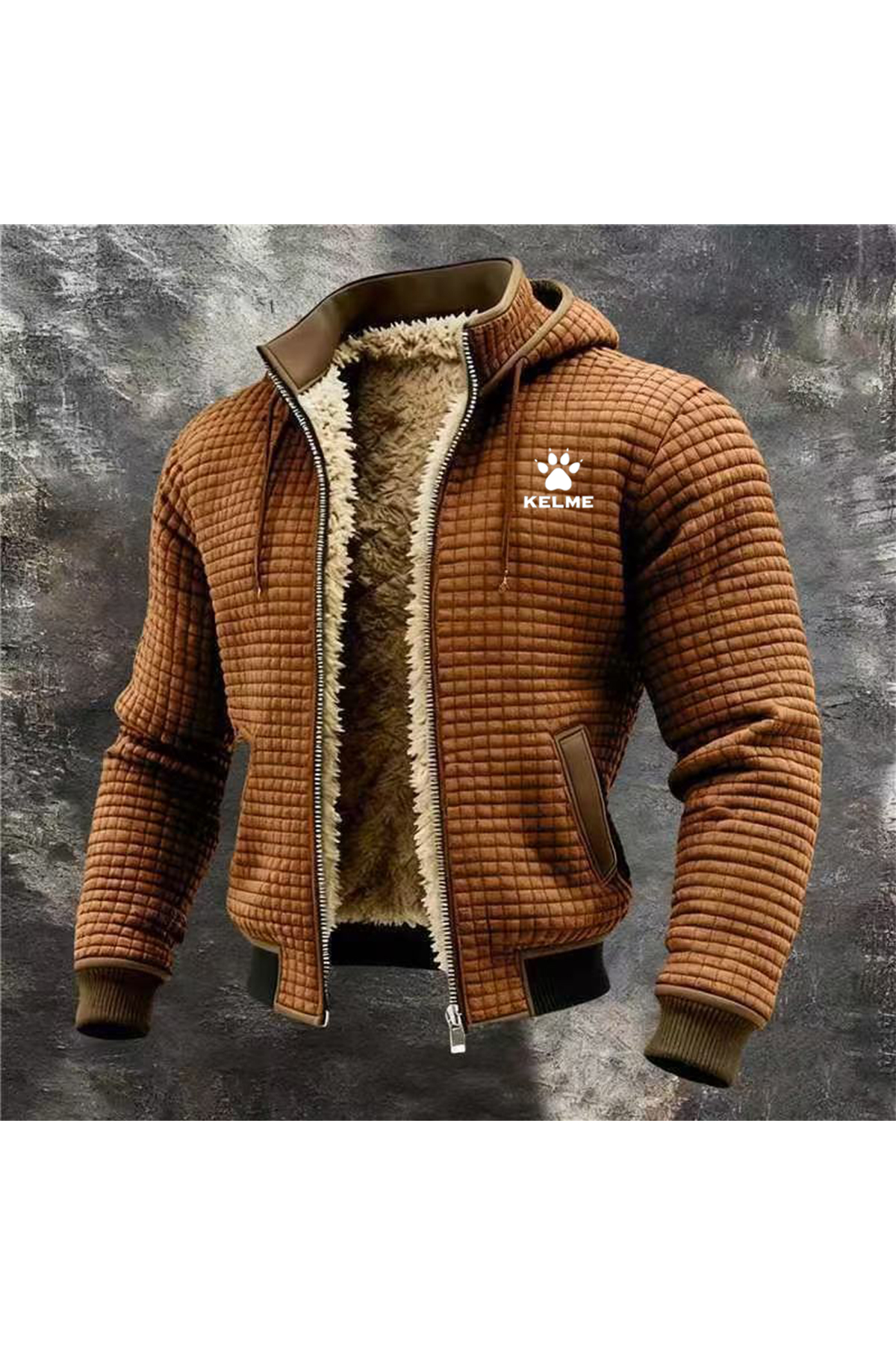 Nouvelle veste à capuche populaire KELME pour l'automne et l'hiver, sweat-shirt à capuche à carreaux transfrontalier pour homme 519