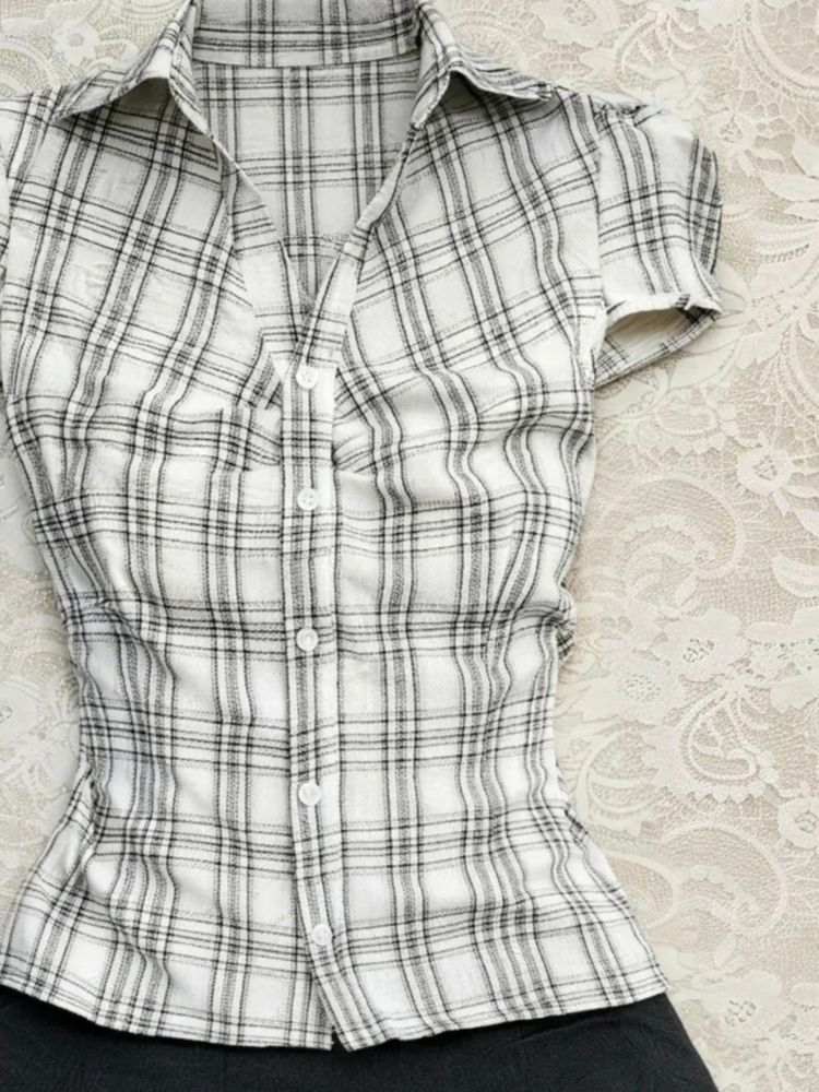 Ensemble 2 pièces japonais Harajuku : Haut slim à carreaux + mini-jupe, robe vintage d'été, style punk années 90, vêtements femme tendance