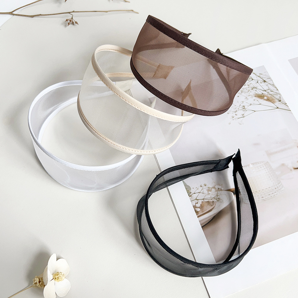 Bandeau respirant large et creux, accessoires de cheveux tendance et simples de couleur unie pour femmes