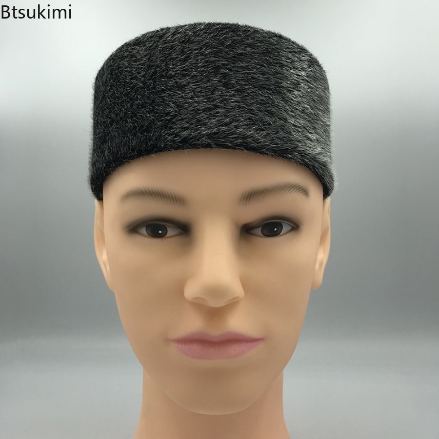 Chapeaux musulmans pour hommes, casquettes rigides, chapeaux de prière Eid, fête élégante, Turban de dubaï saoudien, Style ethnique, garde au chaud en hiver, chapeau de grand-père