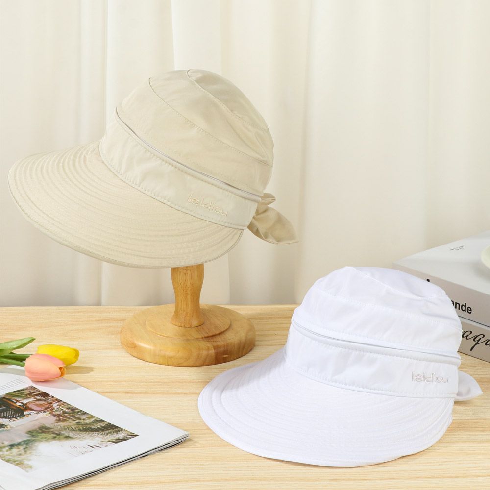 Chapeau de plage anti-UV à visière pour femmes, casquette d'extérieur à large bord