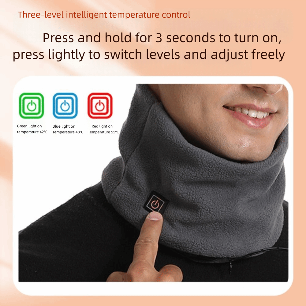 Écharpe chauffante USB tendance pour l'hiver, en polaire, portable, à température réglable, douce, pour le cou, idéale par temps froid