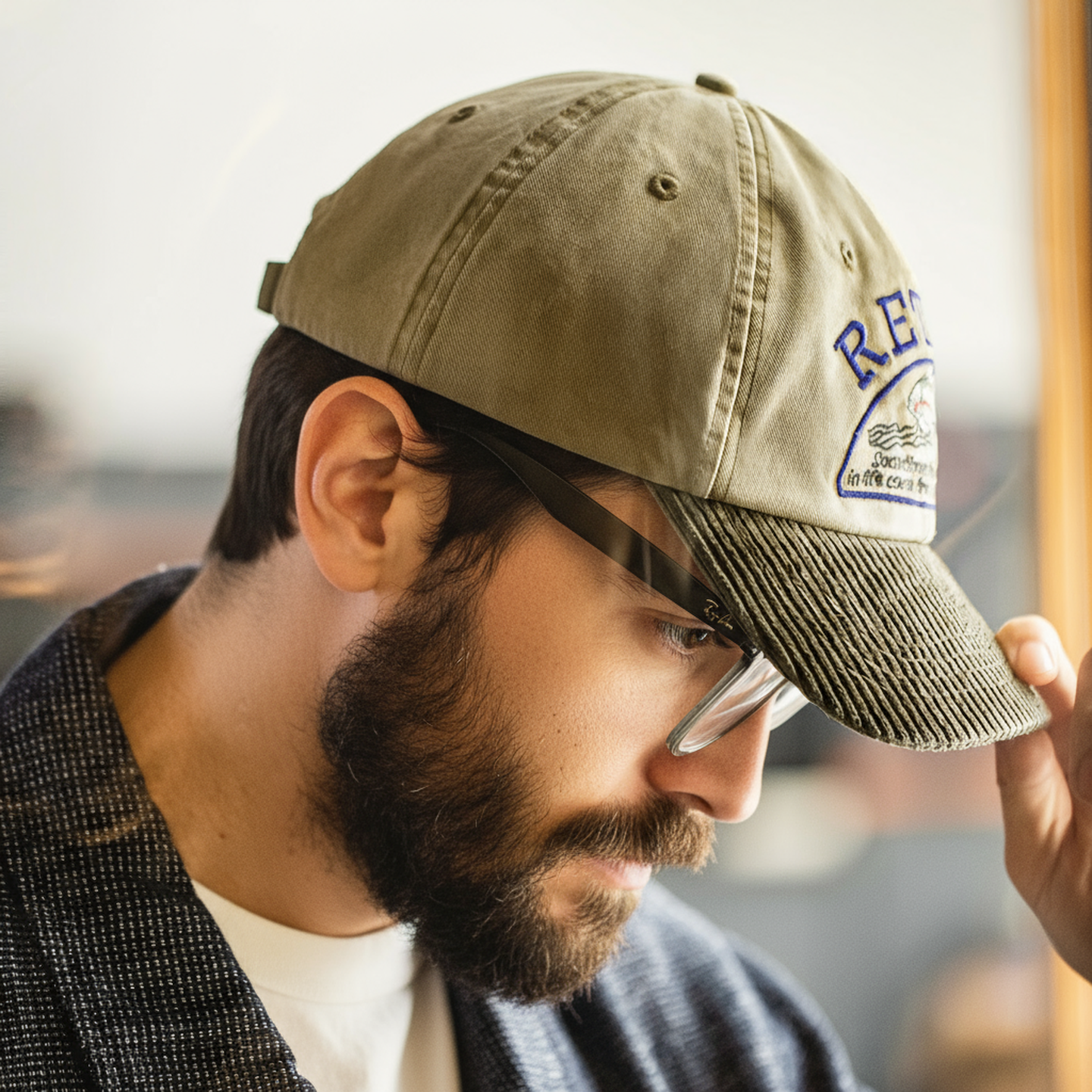 Maden – casquette de Baseball Vintage en velours côtelé, kaki, bord incurvé, chapeau unisexe brodé au quotidien, visière polyvalente pour le Style OOTD