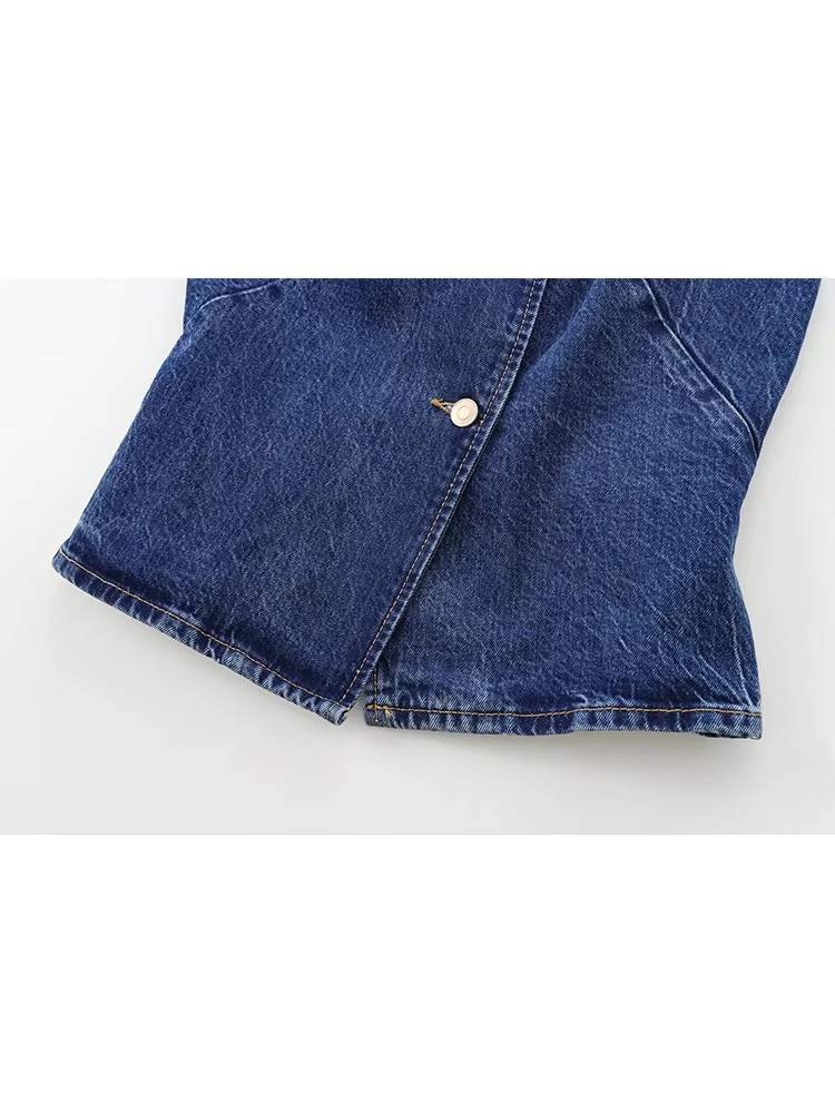 Nouveau Gilet Court en Jean Bleu pour Femme 2026 – Tendance Automne, Décontracté, Sans Manches, Style Urbain