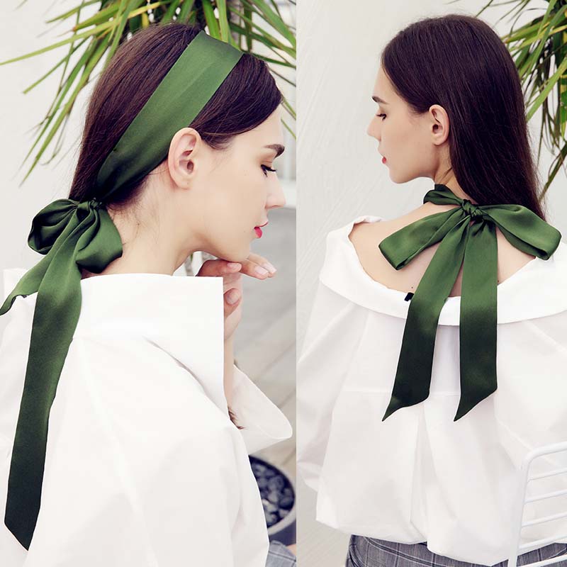 Écharpe en Satin Pur pour Femme, Petit Col Long, Foulards pour Cheveux, Sangle de Sac, Mouchoirs de la raq, Robe à la Mode, Ceinture, Rubans de Sac à Main