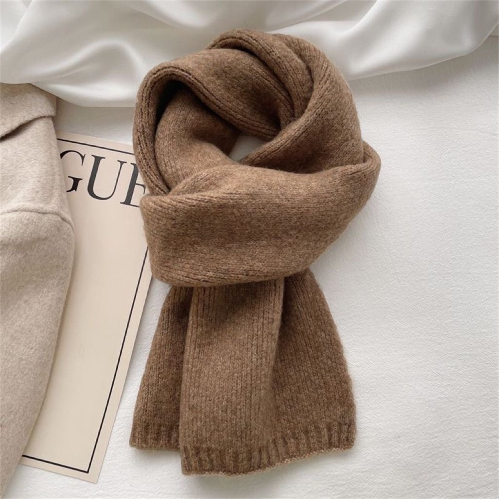Mode cachemire écharpe hiver tricot hommes femmes écharpe thermique laine mélange foulard couleur unie plus chaud cou couverture nouveau 2025