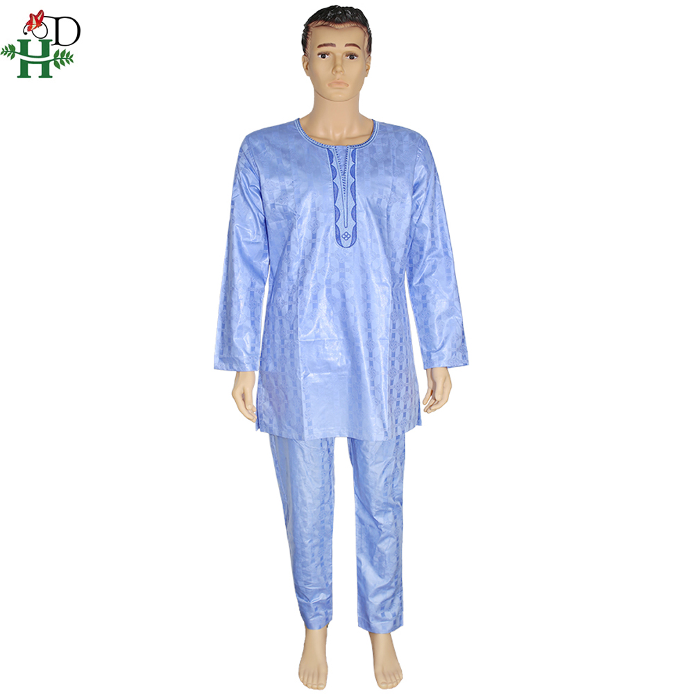H & D vêtements traditionnels sud-africains tenue formelle Bazin Riche Dashiki tenues chemise pantalon Robe costume sans casquette hommes africains Agbada