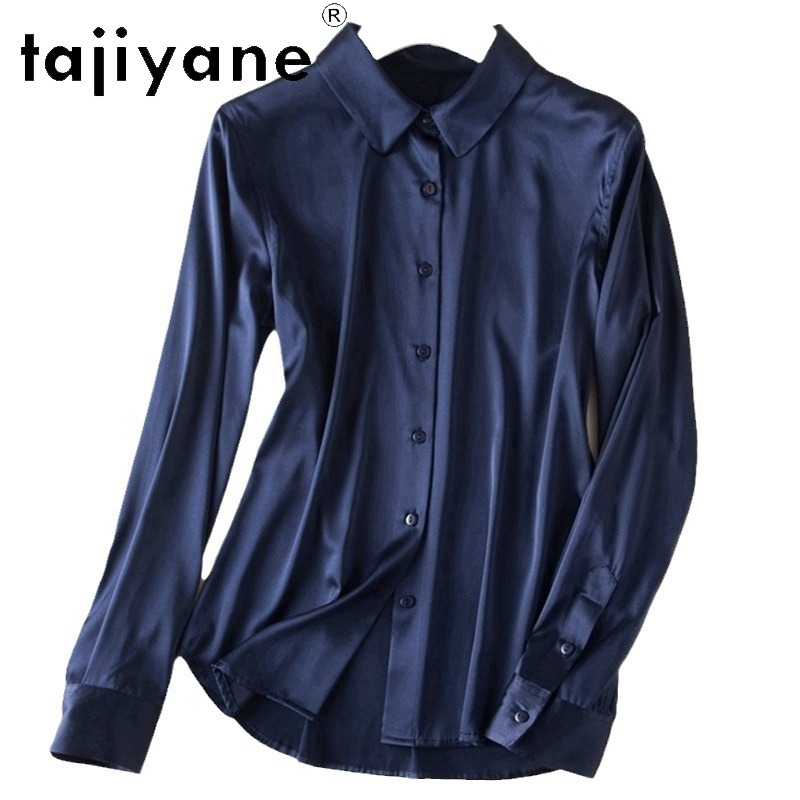 TAJIYANE 93% chemisier en soie de mûrier élégant tenue de bureau femme chemise 16 couleurs à manches longues été hauts 2025 femmes vêtements Блузка