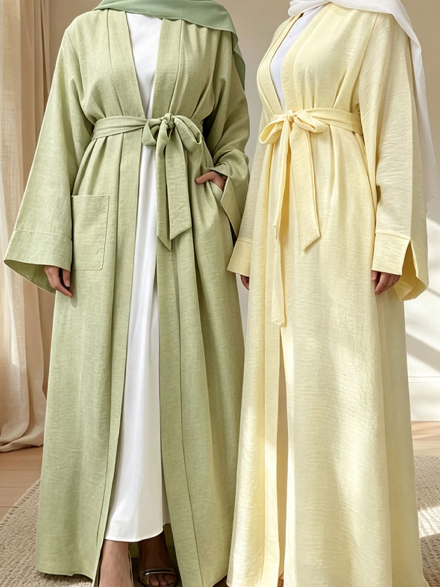 Robe Abaya Décontractée pour Femmes Musulmanes, Dubai, Manches Longues, Fendue, Grande Taille, Modeste, Robe Ample de Ramadan, Kaftan Femme, Vêtement Islamique