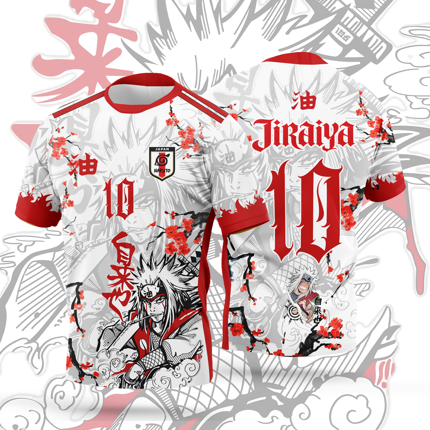 Nouveau Maillot Anime Naruto Jiraiya Style Japonais 2026 - T-shirt de Sport d'Été pour les Amateurs d'Anime, Hommes et Femmes