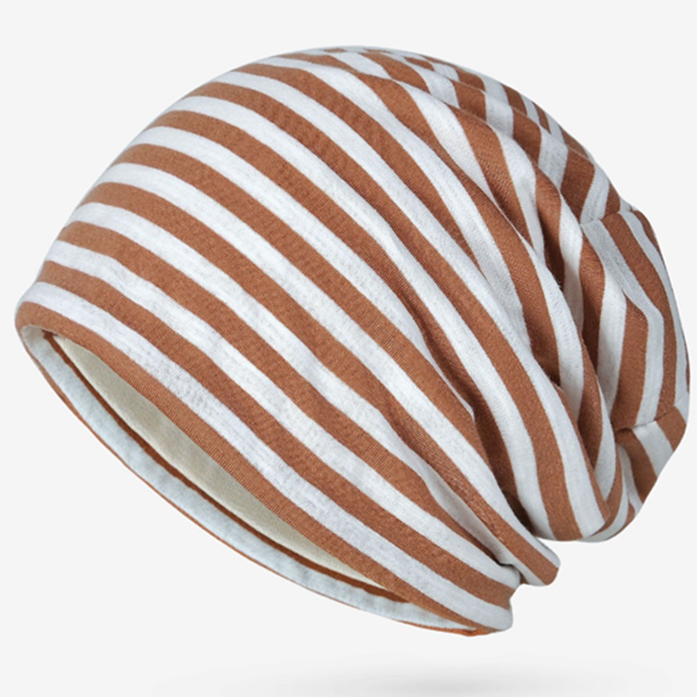 Dames été rayé tricot Bonnet chapeau printemps Slouchy Style Skullies casquette femmes mince Bonnet automne hommes Benie Hiphop Pile chapeau