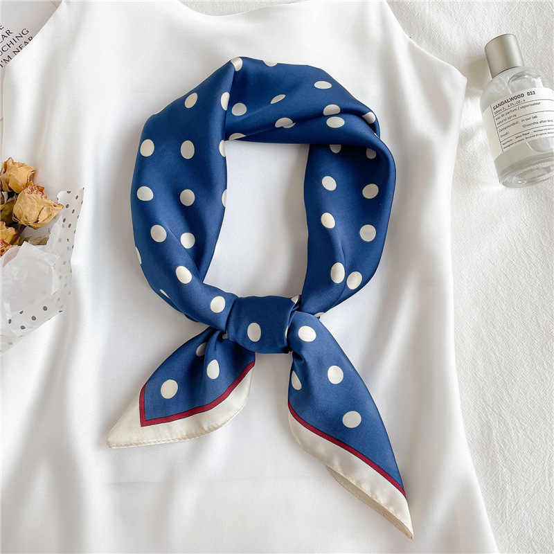 Foulard Hijab en Satin à Rayures pour Femme, Châle Carré à la Mode, 70x70cm