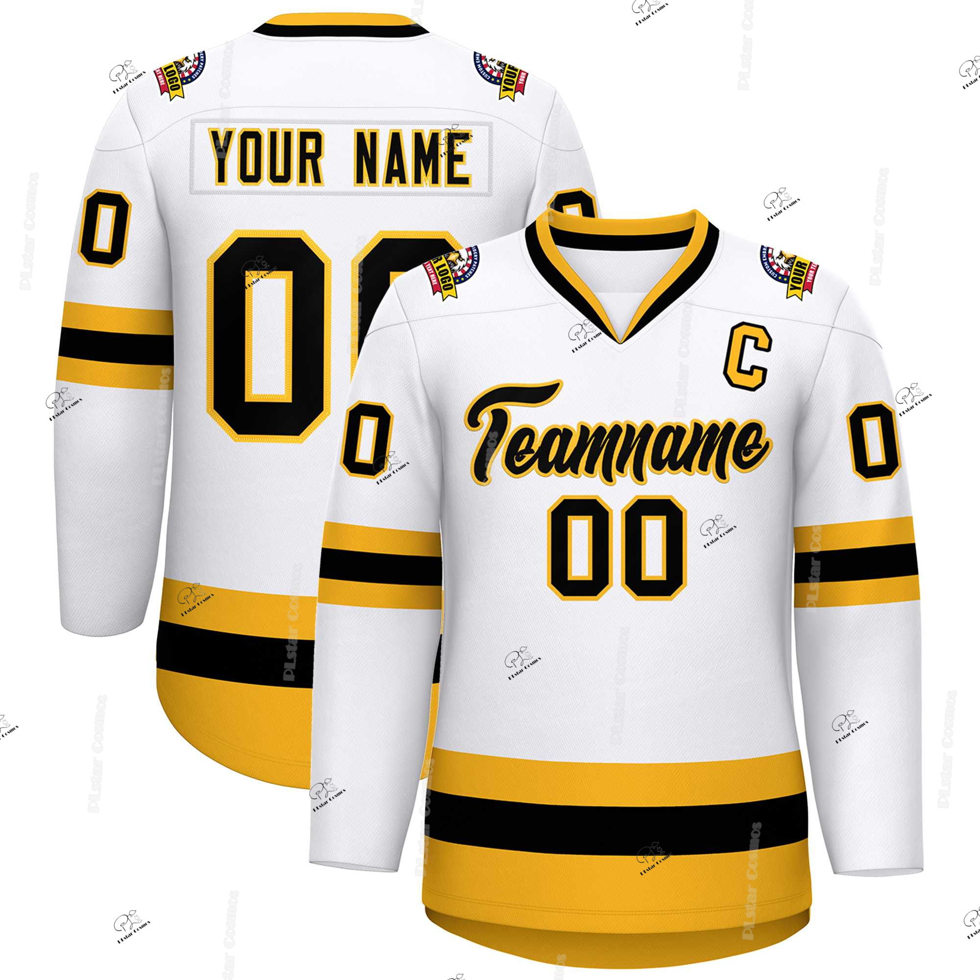 Nom personnalisé équipe costumes dégradé Graffiti coloré Vintage rétro respirant pull 3DPrint décontracté col en v Hockey Jersey chemises 2