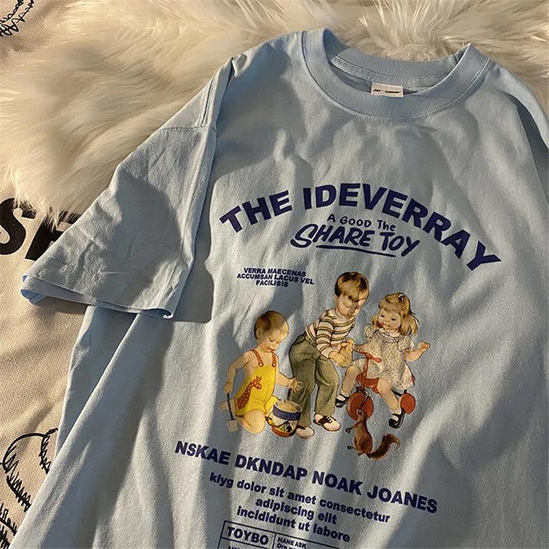 T-shirt à manches courtes pour femmes, chemise imprimée Love Ins, étudiant coréen, été, nouveau, 2021