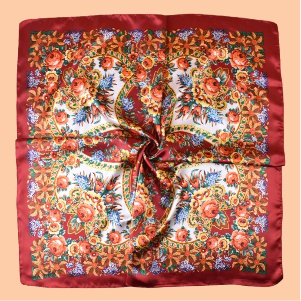 Écharpes en soie imitation 90x90cm, imprimé floral, toucher soyeux, écharpes carrées imprimées, multifonctionnelles, fines, respirantes, écharpes pour le cou