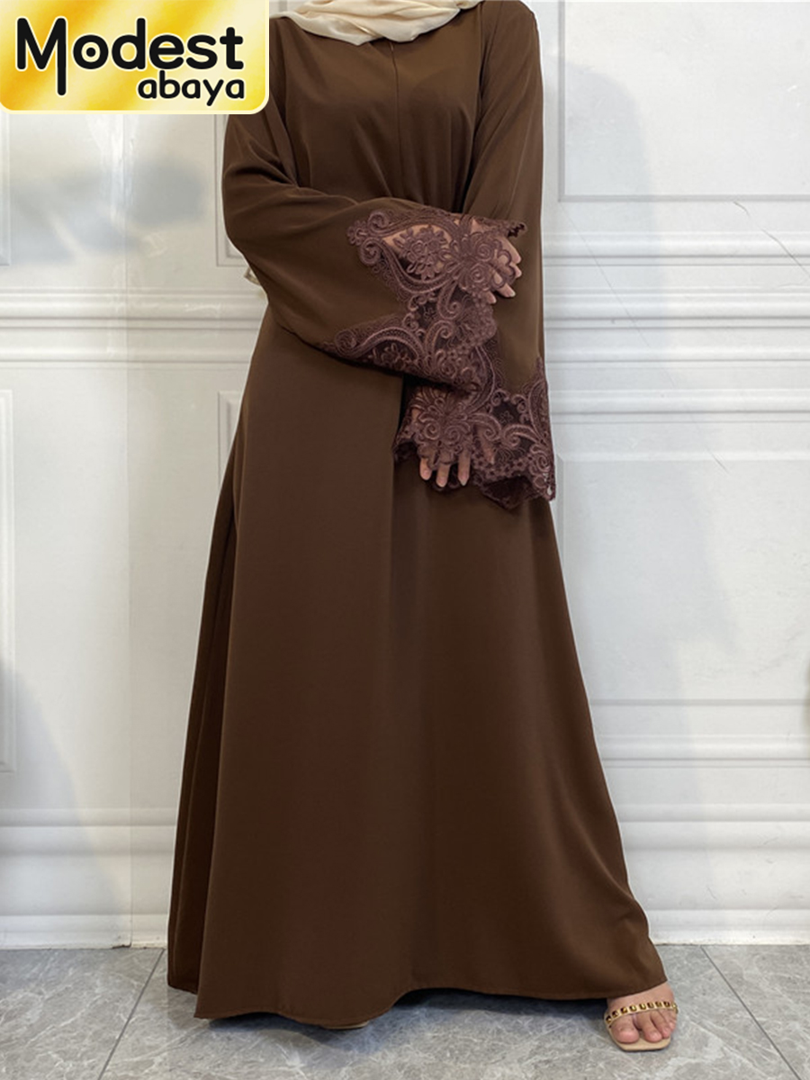 Abaya-Robe Maxi Modeste pour Femme Musulmane, Kaftan de Turquie, Vêtements Islamiques, Hijab Éducatif