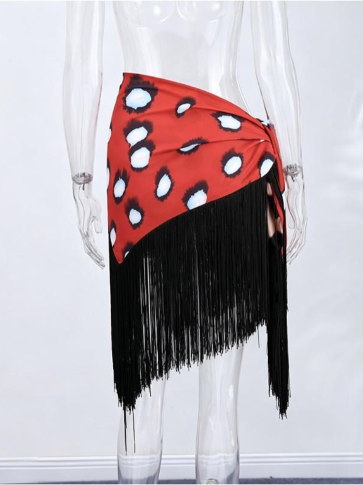 Sarong jupe double face à imprimé léopard et franges, à nouer à la taille, style rétro été 2026, cache-maillot décontracté et polyvalent pour femme, châle élégant