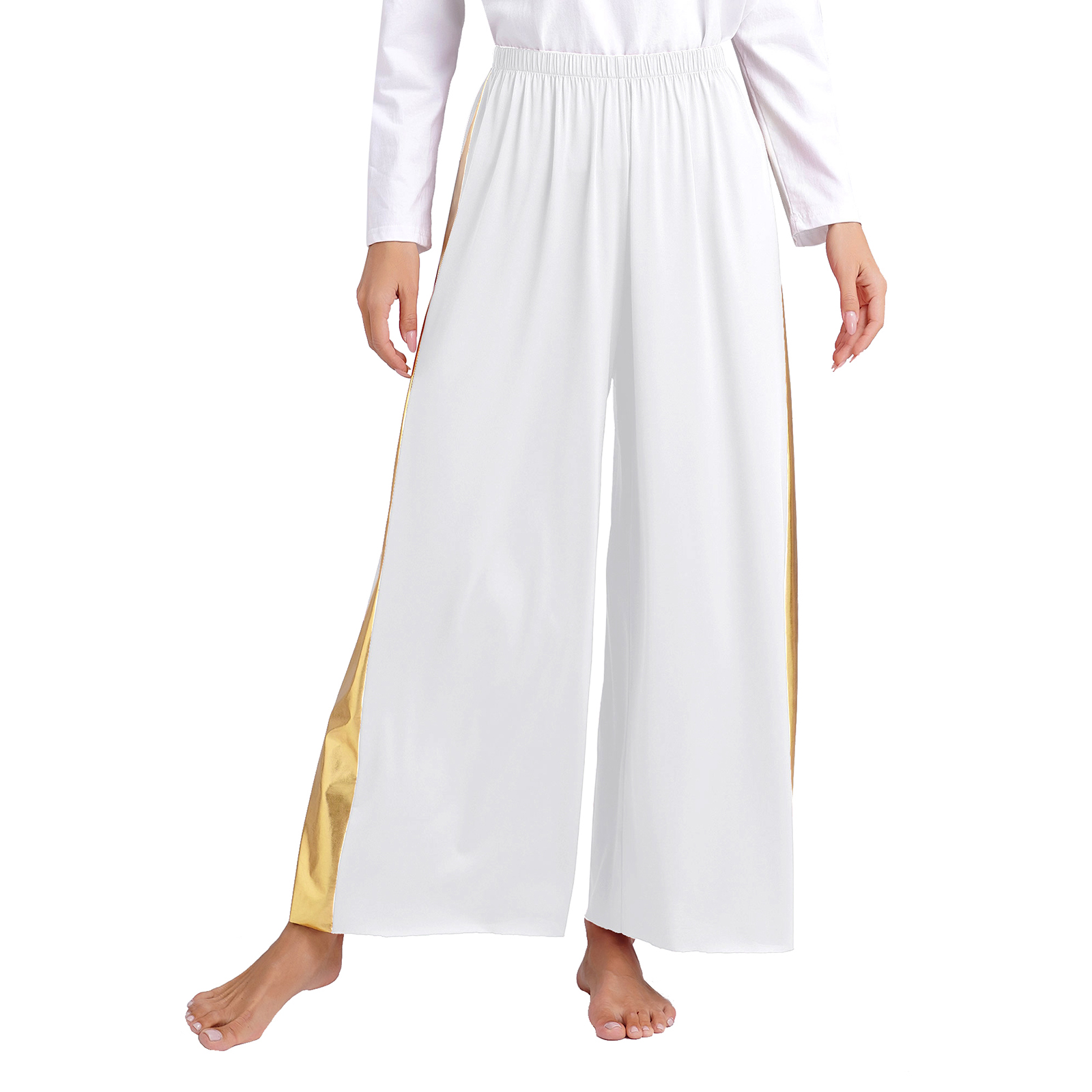 Costume de danse liturgique lyrique moderne pour femmes, robe tunique de culte pour chœur d'église avec pantalon large, tenue de scène