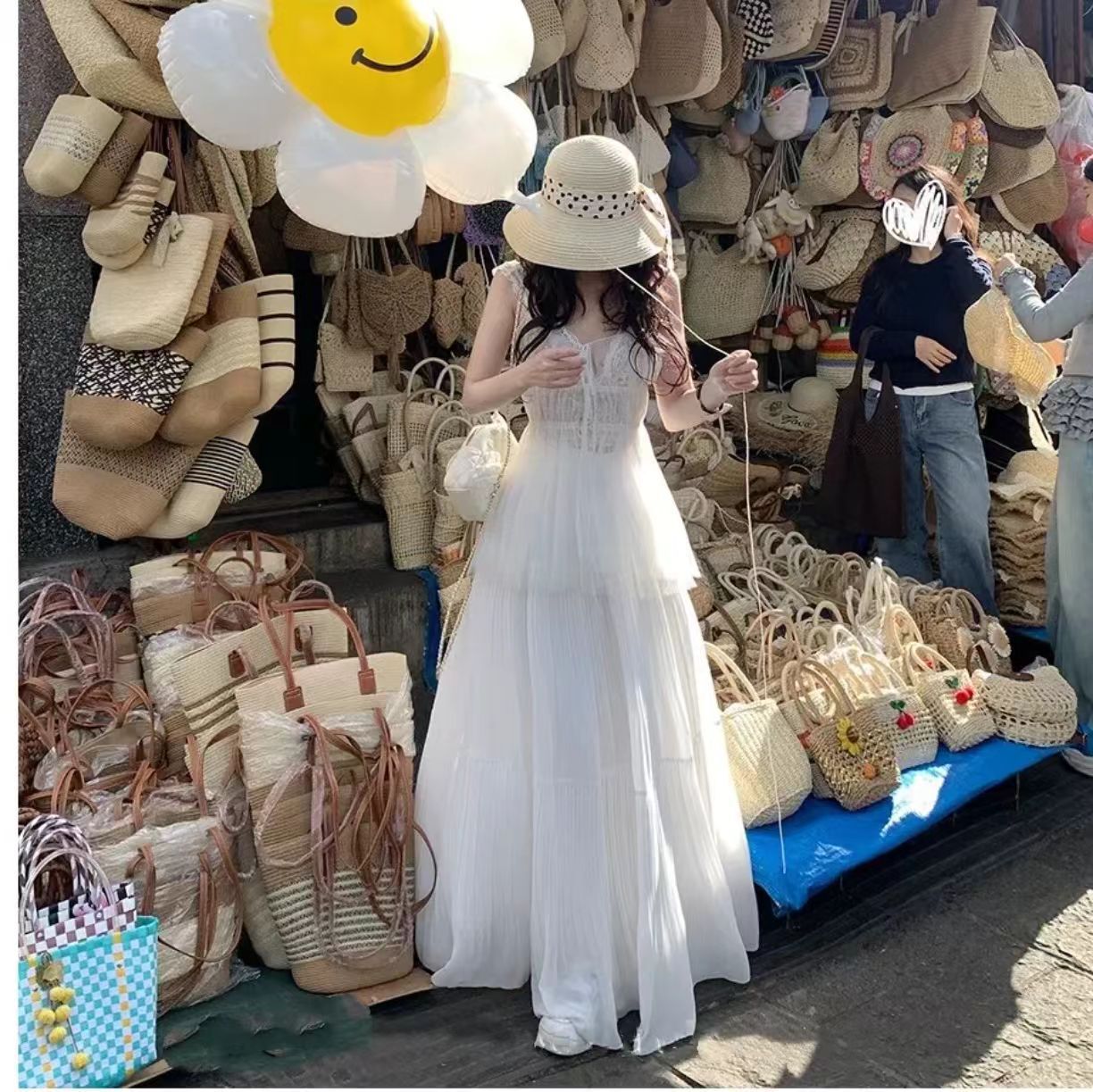 Jupe longue plissée taille haute tendance printemps-été pour femme, jupe trapèze décontractée et élégante unie, jupe mi-longue féerique pour fille