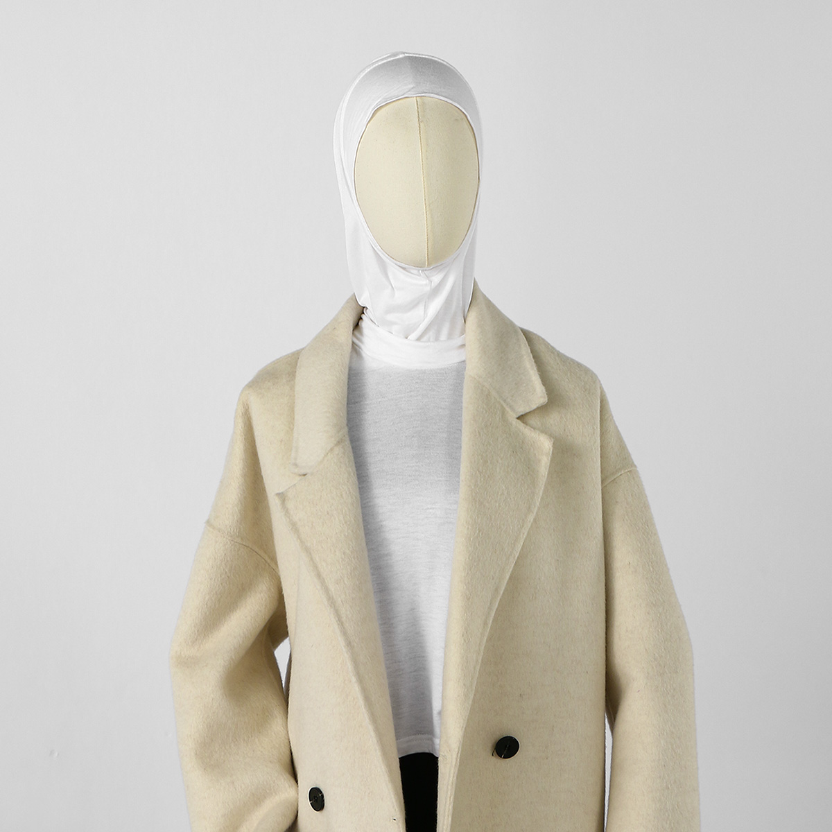 Hijab instantané en jersey musulman avec faux col pour femme, abayas, foulard de sport islamique, turbans, turban en modal, couvre-chef avec col ﻿