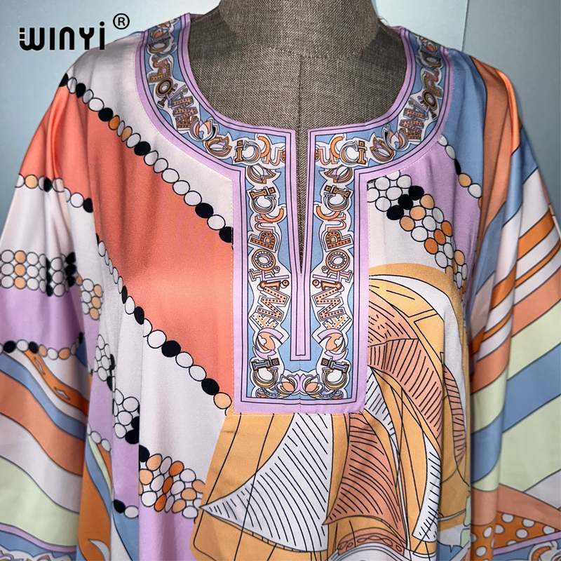 WINYI haute qualité robes musulmanes pour femme robe maxi florale femme caftan abaya dubaï luxe été bohème robe de soirée