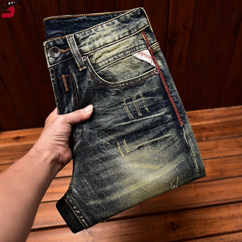 Jean doux de luxe pour hommes, nouveau Design d'automne, pantalon extensible, coupe cintrée, élégant, Business, décontracté, garde-robe, pantalon essentiel