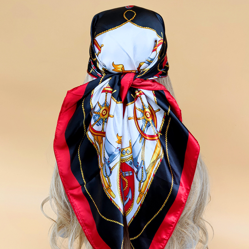 Écharpe carrée de luxe pour femmes, écharpe de sauna de plage, écharpes de protection solaire, design à la mode, les quatre saisons, châles populaires, injHijab, 90x90cm, nouveau
